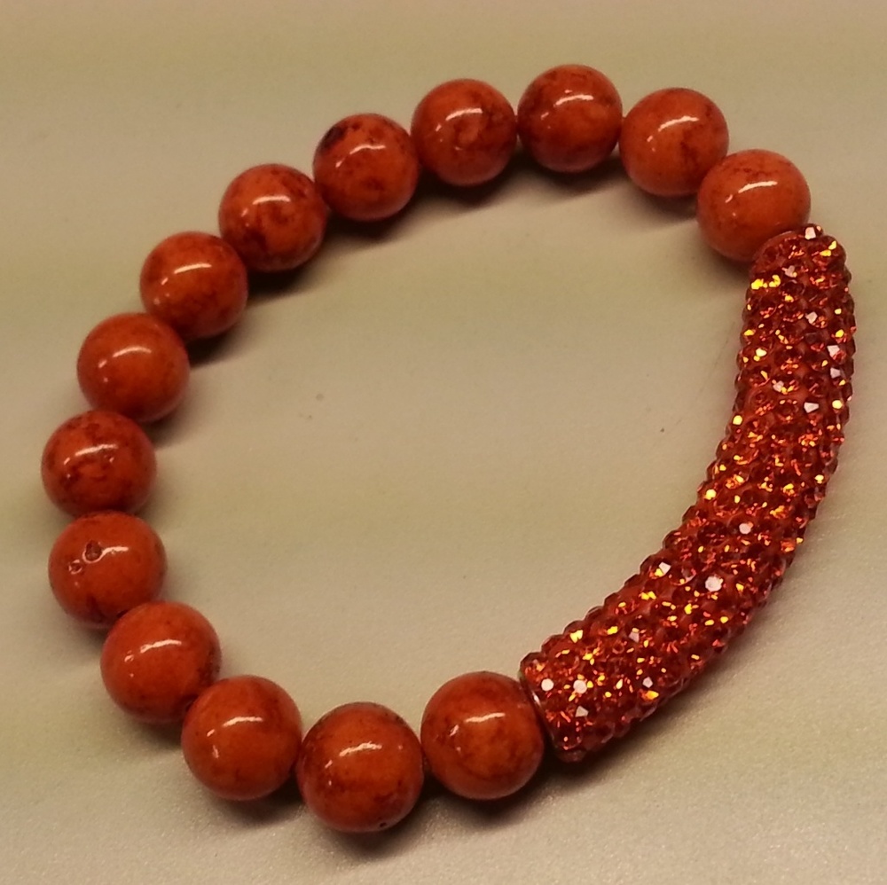Orange beaded bracelet